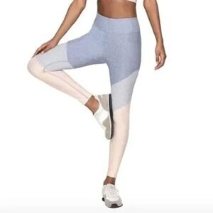 Outdoor Voices 7/8 Leggings Womens Small Pink Blue Colorblock Stretch Athleisure